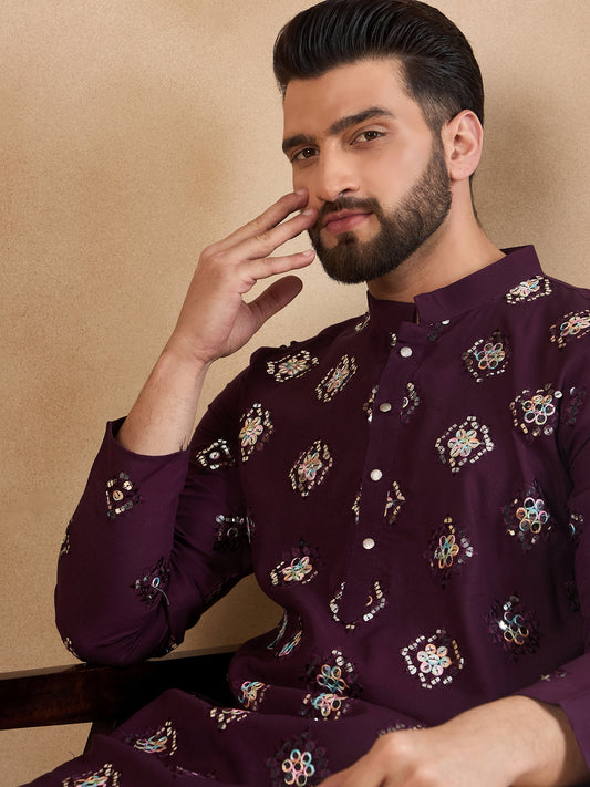 "SWAGG INDIA" Ethnic motifs Embroidered With Mirror Work Straight kurta