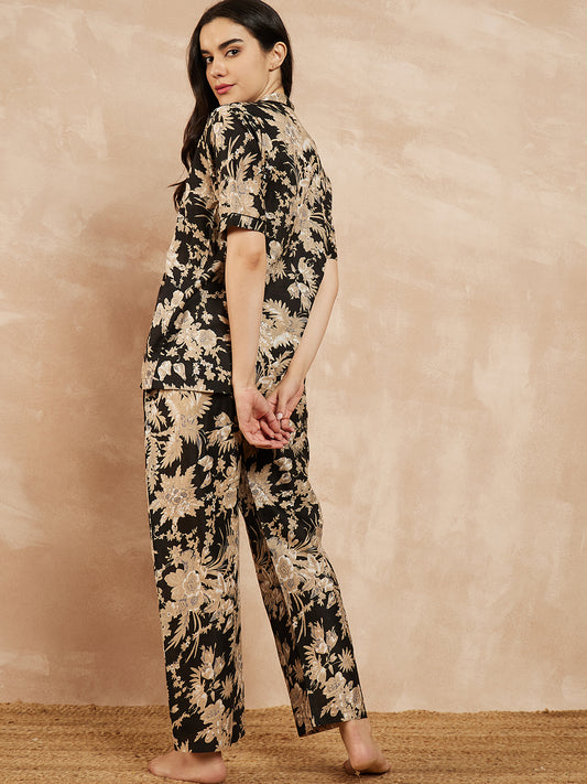 "SWAGG INDIA "Cotton Floral Printed Night Suit