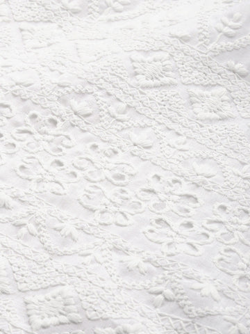 White Cotton  Embroidered Chikankari Kurta