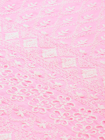 Pink Cotton Embroidered Chikankari Kurta
